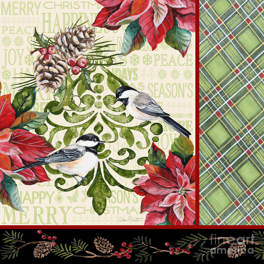 Chickadee Holiday-JP3311 Painting by Jean Plout