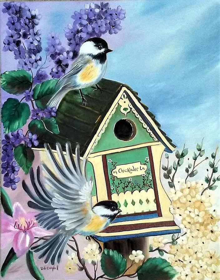 Chickadee Lane Painting by Debra Campbell