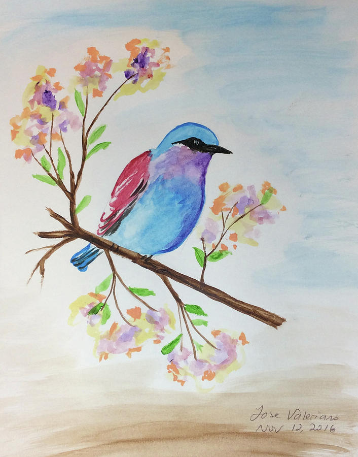 Chickadee On A Branch Painting