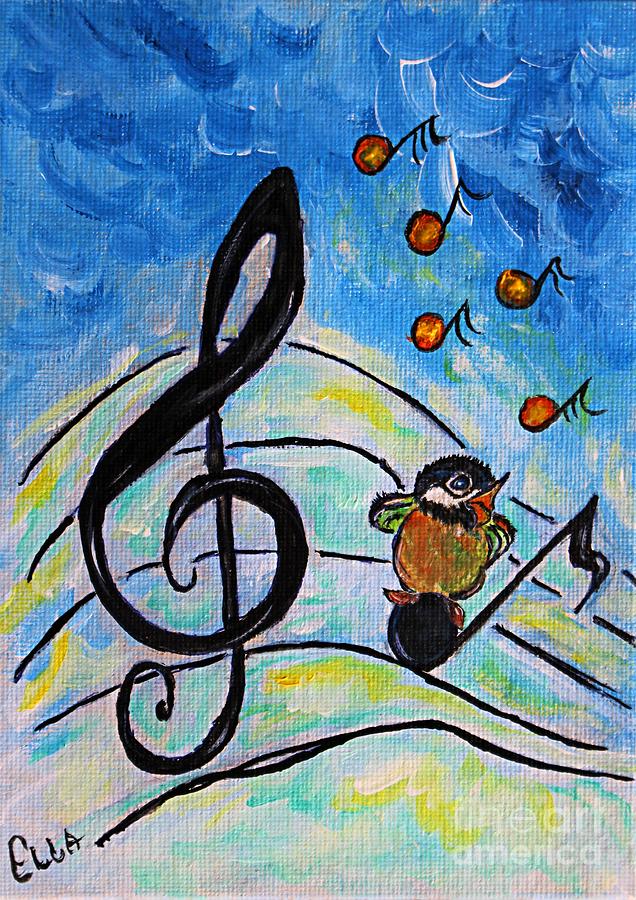 Chickadee Song Bird Painting by Ella Kaye Dickey