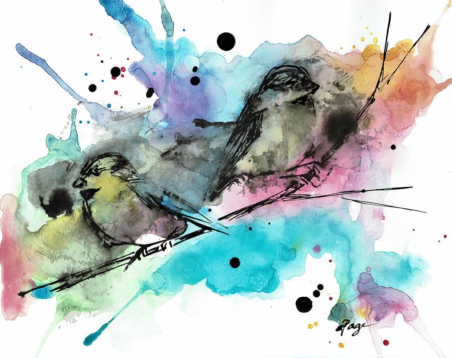 Chickadee punk Painting by Emily Page