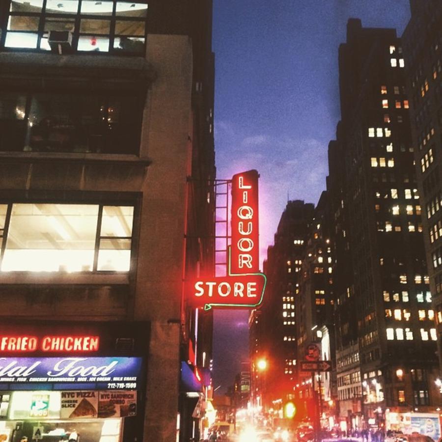 New York City Photograph - Chicken & Liquor. 8th Avenue & 39th by Michael Lehrer