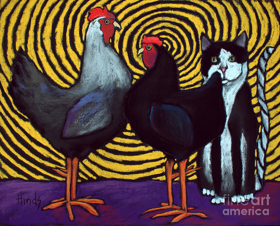 Chicken, Chicken, Puss Painting by David Hinds