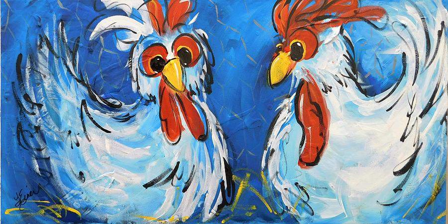 Chicken Coop Painting by Terri Einer