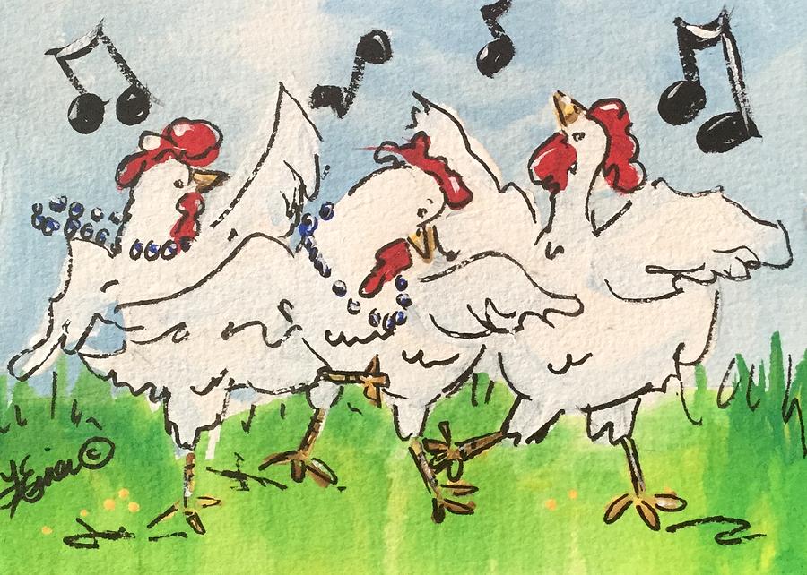 Chicken Dance Painting by Terri Einer