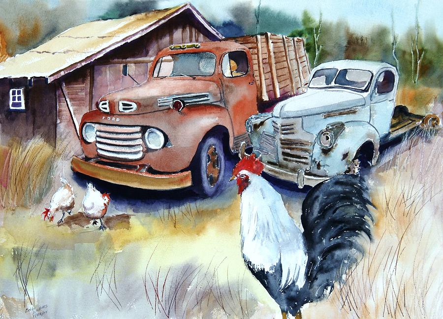 Chicken Feed Painting by Bobby Walters