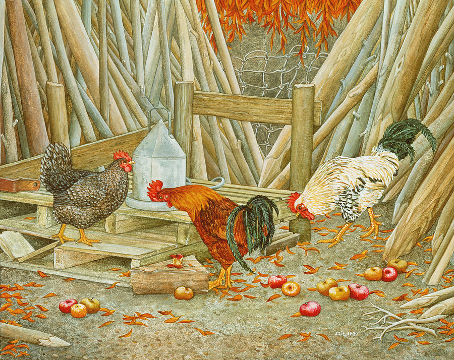 Chicken Feed Painting by Ditz