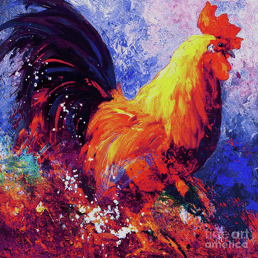 Rooster Painting - Rooster 98N by Gull G