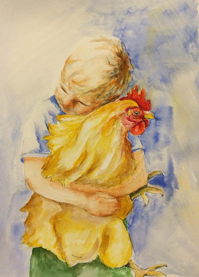 Chicken Love Painting by Sherry Pratt - Fine Art America