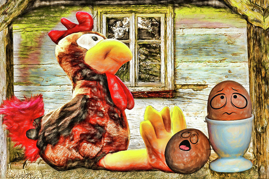 Chicken or Eggs Digital Art by John Haldane