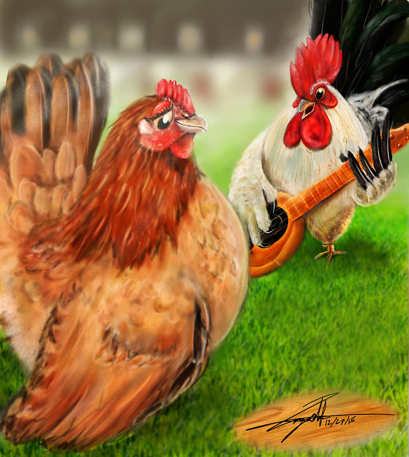 Chicken Digital Art - Chicken Serenade by Gio Jay Evangelista