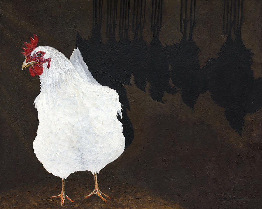 Chicken Shadow Painting by Twyla Francois