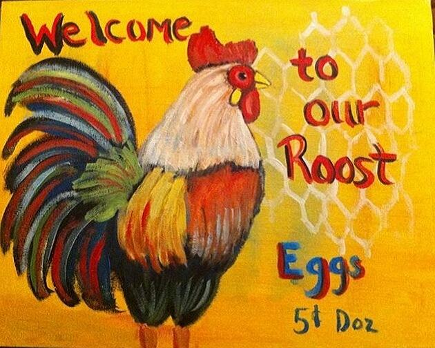 Chicken Welcome Sign 8 Painting by Belinda Lawson - Fine Art America