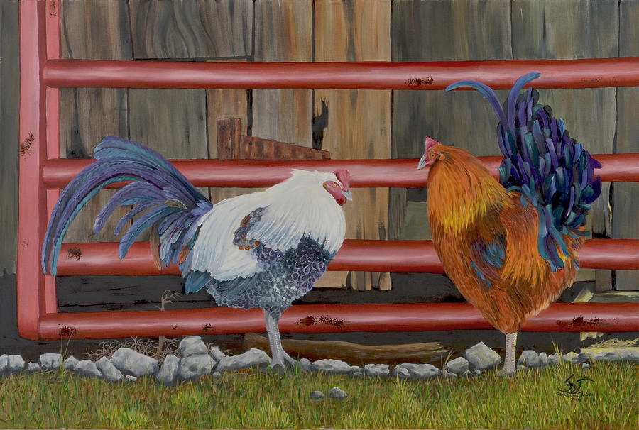 Chickens Painting by Sam Davis Johnson