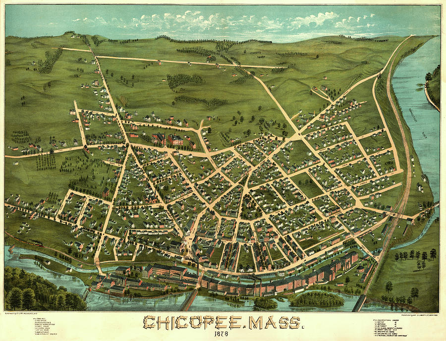 Map Drawing - Chicopee, Mass. by Bremner Co