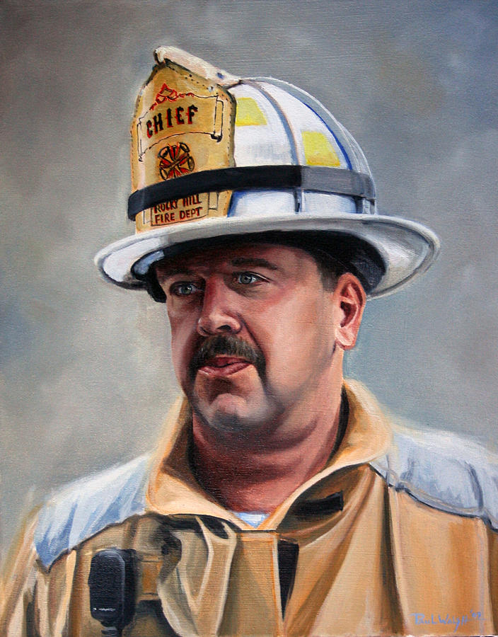 Fire Chief Painting - Chief Garrahy by Paul Walsh