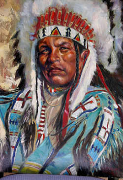 Native American Painting - Chief by Guadalupe Apodaca