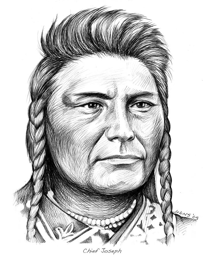 Chief Joseph Drawing - Chief Joseph by Greg Joens