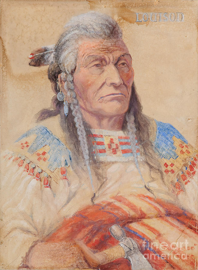 Chief Louison - Flathead Painting by Celestial Images