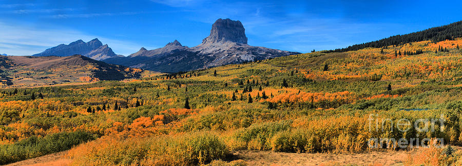 Chief Mountain Fall Panorama Photograph by Adam Jewell