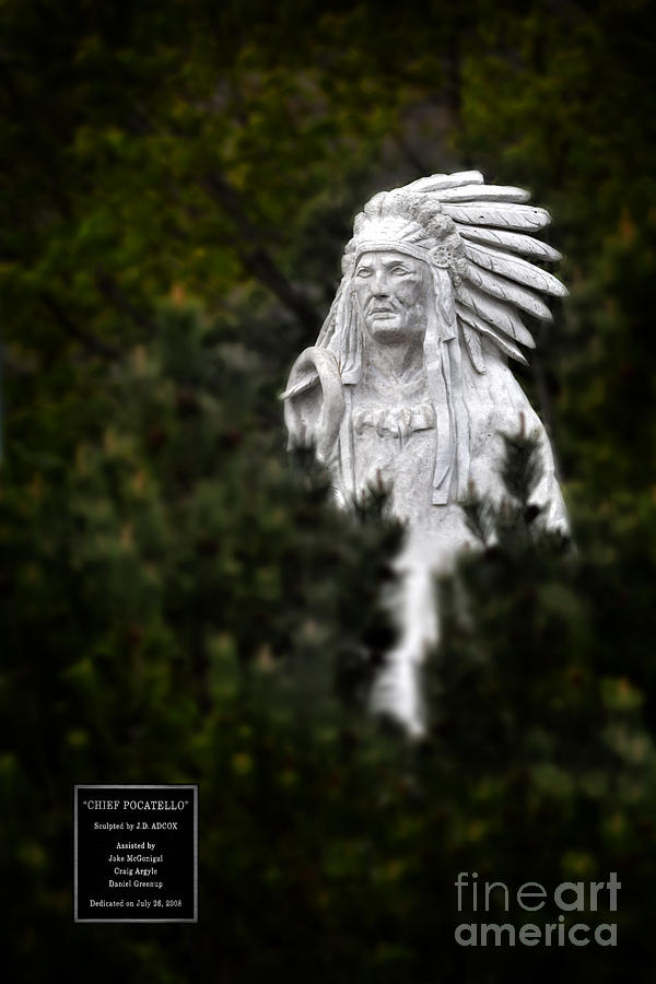 Chief Pocatello Scultpure in Pocatello Idaho Photograph by Lane Erickson