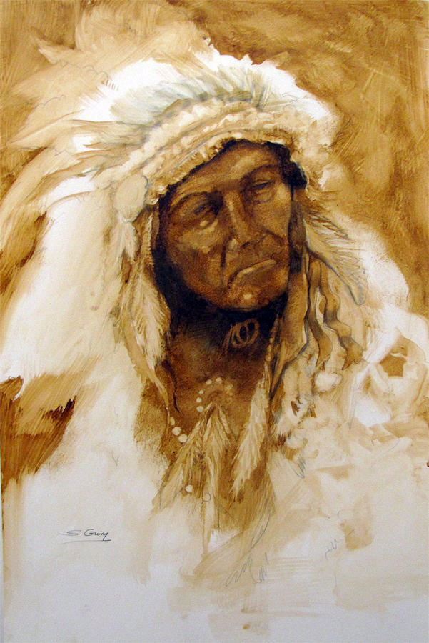 Feather Painting - Chief by Shane Guinn