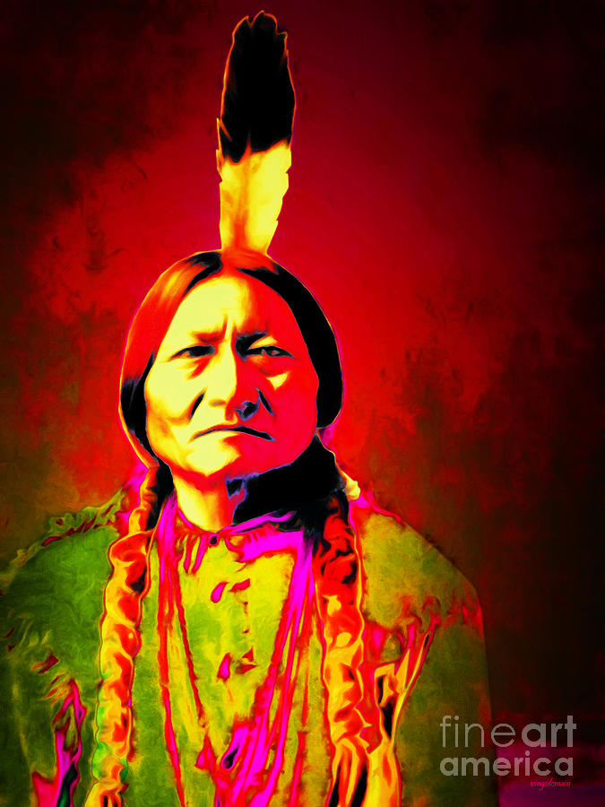 Native American Photograph - Chief Sitting Bull 20151228v2 by Wingsdomain Art and Photography
