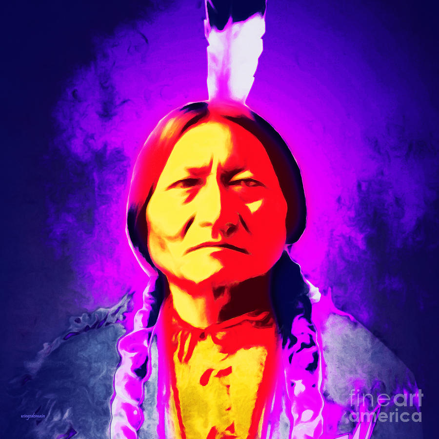 Celebrity Photograph - Chief Sitting Bull 20160103 square by Wingsdomain Art and Photography