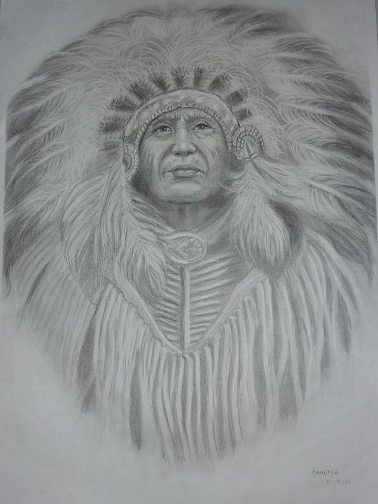 Chief Drawing by Wanvisa Klawklean