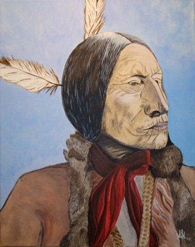 Cheyenne Painting - Chief Wolf Robe by Al Borrego Cheyenne Painting - Chief Wolf Robe by Al Borrego