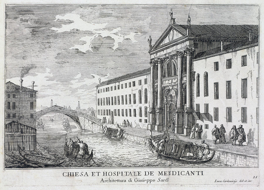 Chiesa et Hospitale de Mendicanti  Drawing by Luca Carlevariis