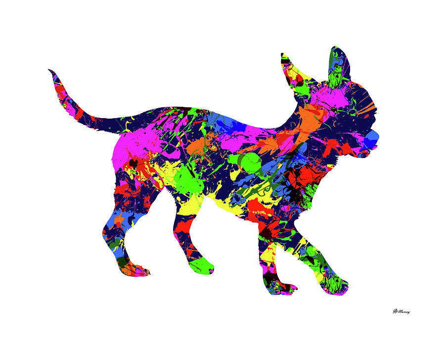 Chihuahua 2 Paint Splatter Digital Art by Gregory Murray