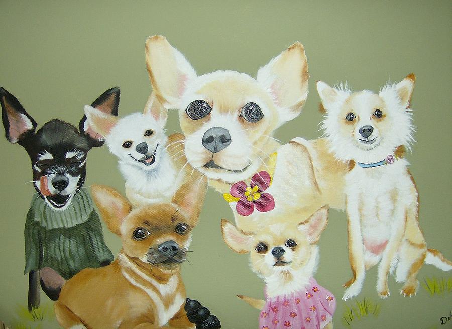 Chihuahuas Painting by Debra Campbell