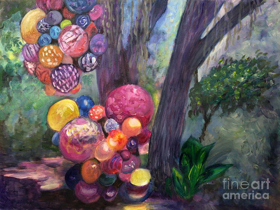 Chihuly Exhibit at Fairchild Gardens Painting by Donna Walsh