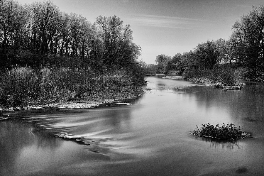 Black And White Photograph - Chikaskia by Moonlight by Tyler Ross