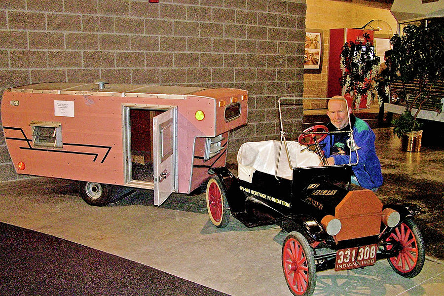 Child Size Trailer and Tow Vehicle in RV-MH Museum in  Elkhart, Indiana  Photograph by Ruth Hager