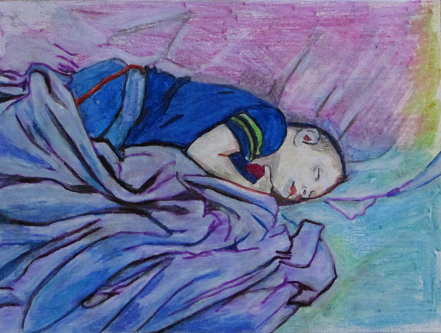 Child Sleeping Drawing by Robert Walkama | Fine Art America