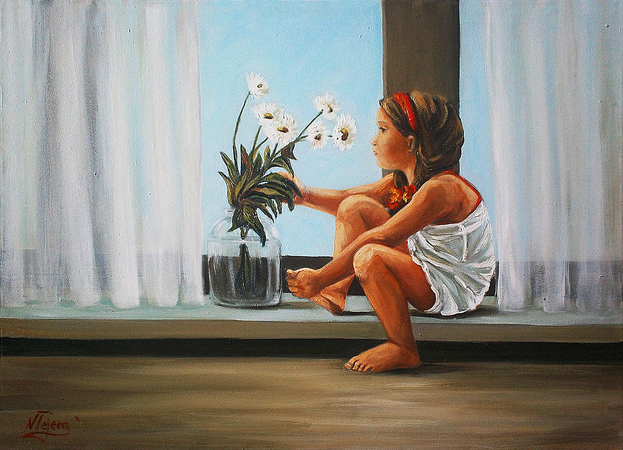 Flower Painting - Childhood Eyes by Natalia Tejera