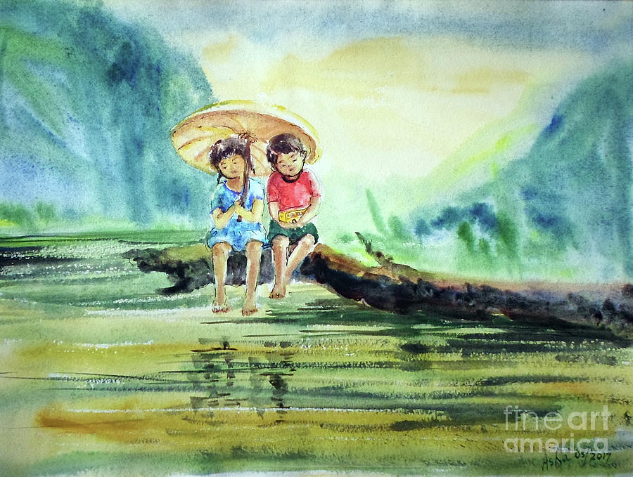 Childhood Joys Painting by Asha Sudhaker Shenoy