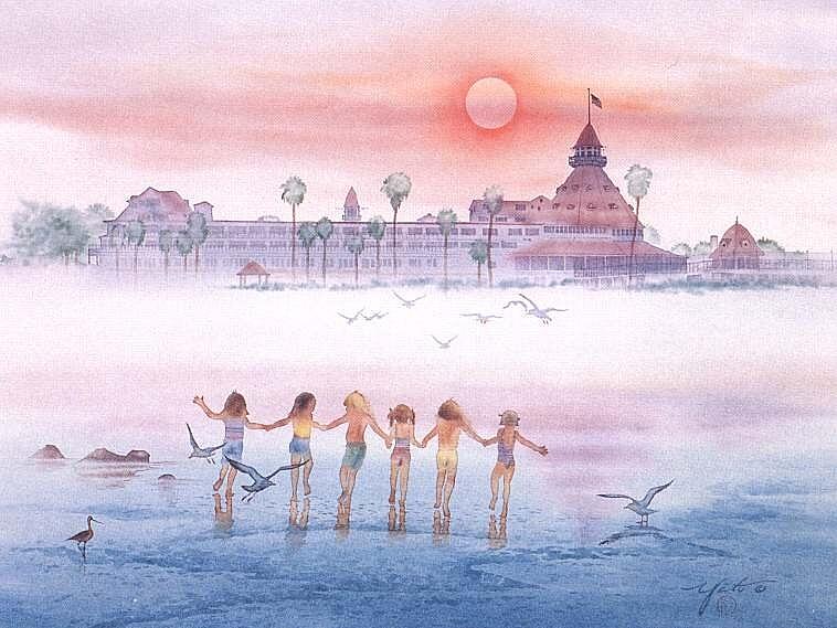 Yato Painting - Hotel Del Coronado, Childhood Memories by John YATO