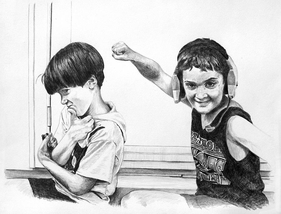 Childhood Mischief Drawing by Rod Varney Fine Art America