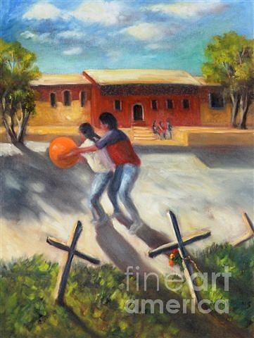 Tres Cruces de la Juventud y la Vejez Painting by Rand Burns