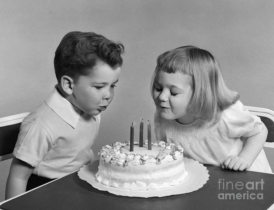 Children Blowing Out Birthday Candles Photograph by H. Armstrong Roberts/ClassicStock