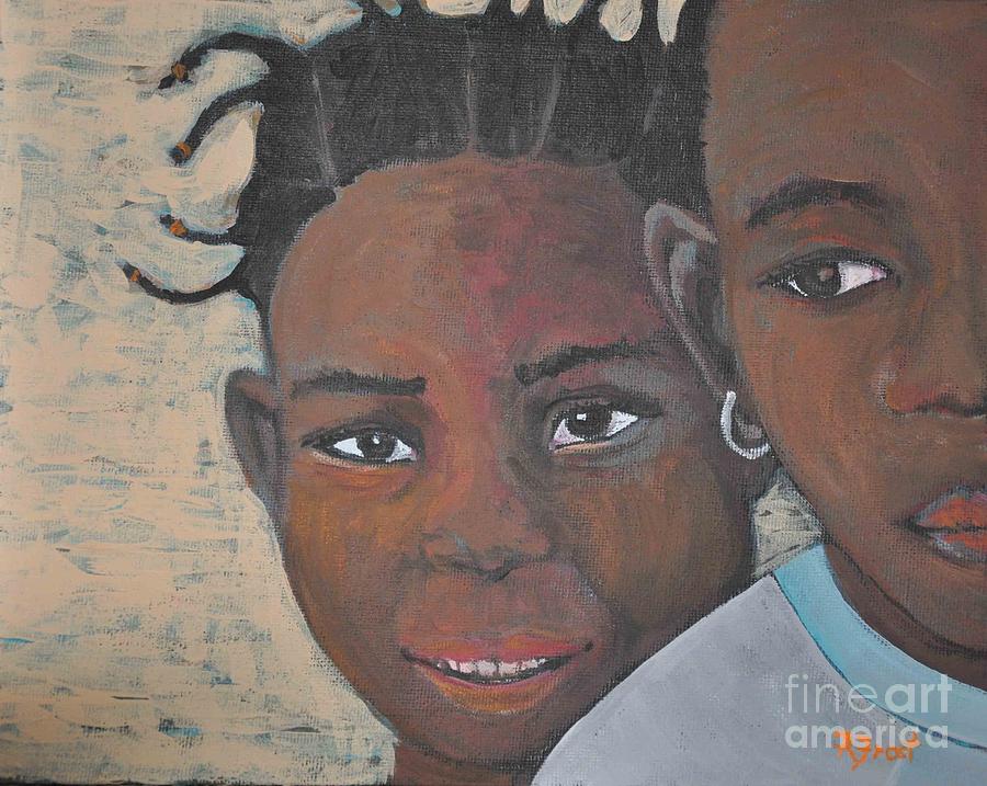 Portrait Painting - Children Burkina Faso Series by Reb Frost