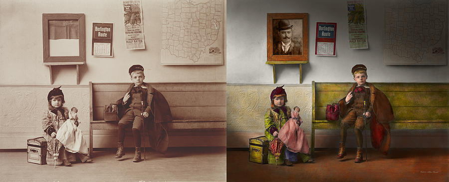 Children - Life is an adventure 1893 - Side by side Photograph by Mike Savad