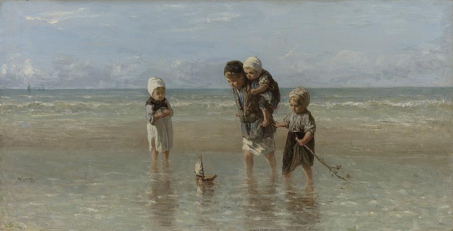 Children of the Sea Jozef Israels 1872 Painting by Vintage Collectables
