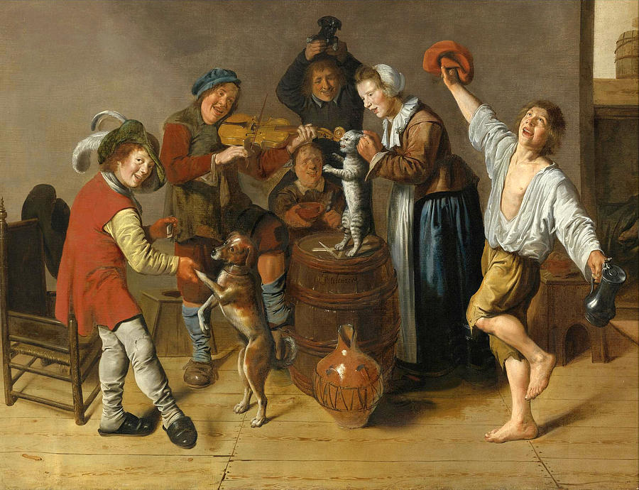 Children Playing and Merrymaking Painting by Jan Miense Molenaer