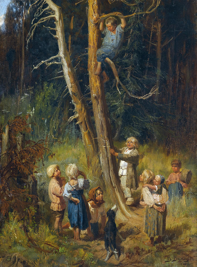 Children Raiding Nests in the Forest Painting by Viktor Vasnetsov