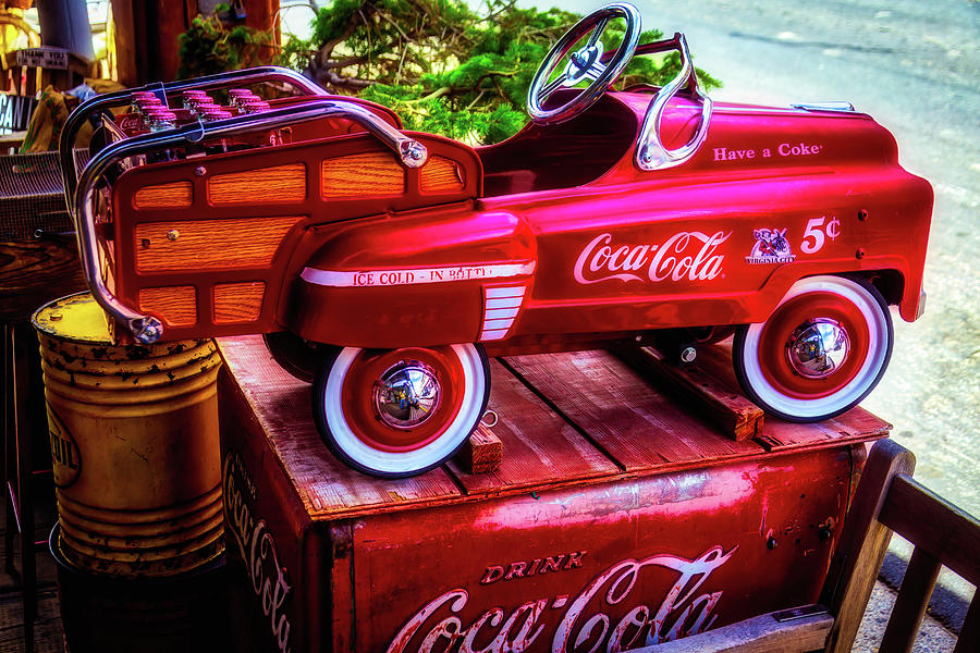 Toy Photograph - Childrens Coca Cola Car by Garry Gay