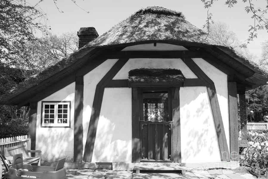Childrens Cottage At Old Westbury Gardens In Black And White Photograph by John Telfer